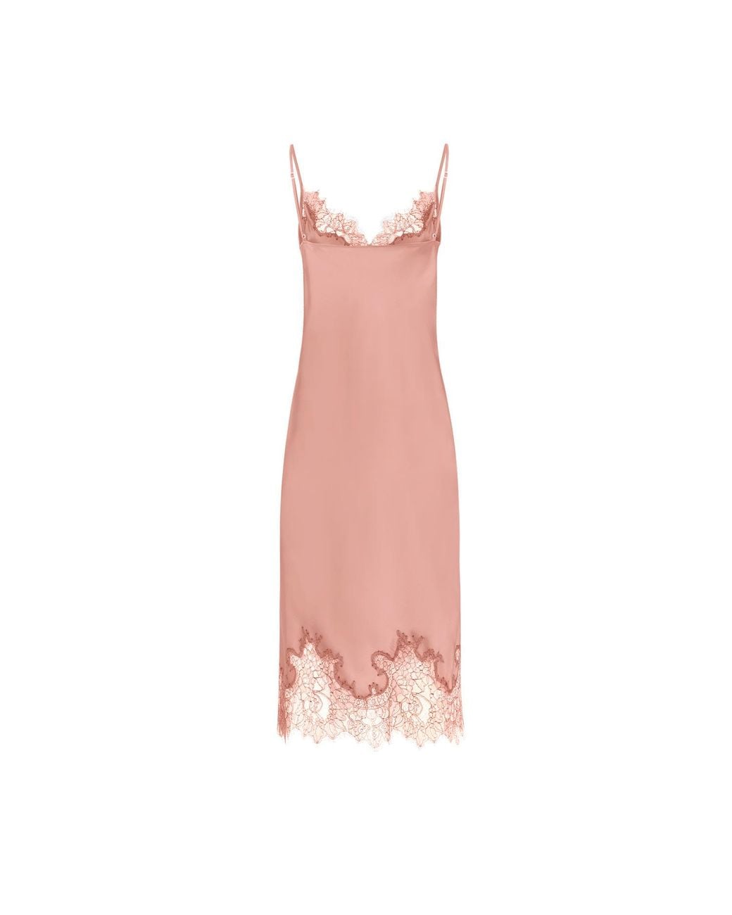 Avenue 8 Pink Silk Lace Detailed Midi Cami Dress