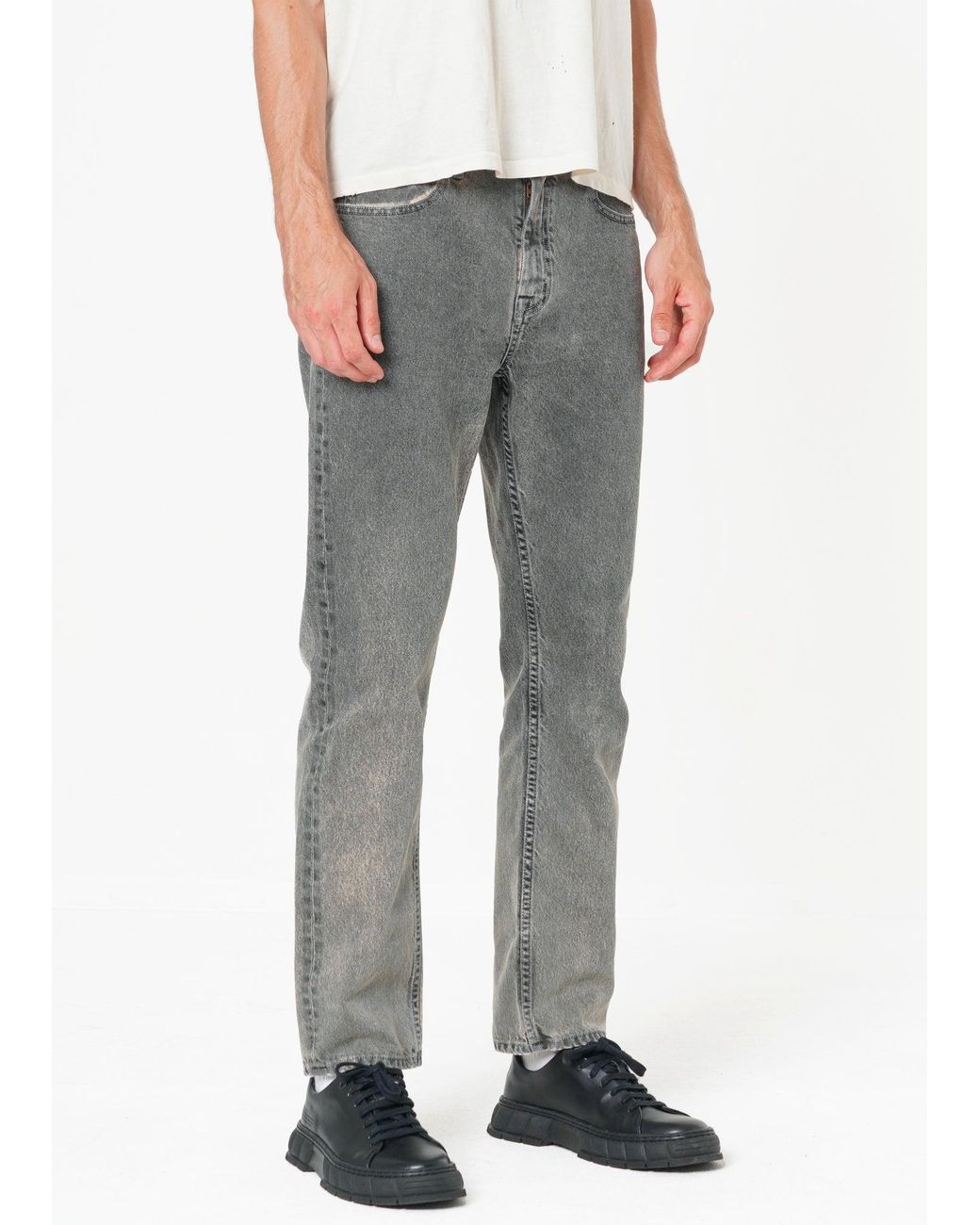 NOEND Gray Noend Slim Straight Jeans for men
