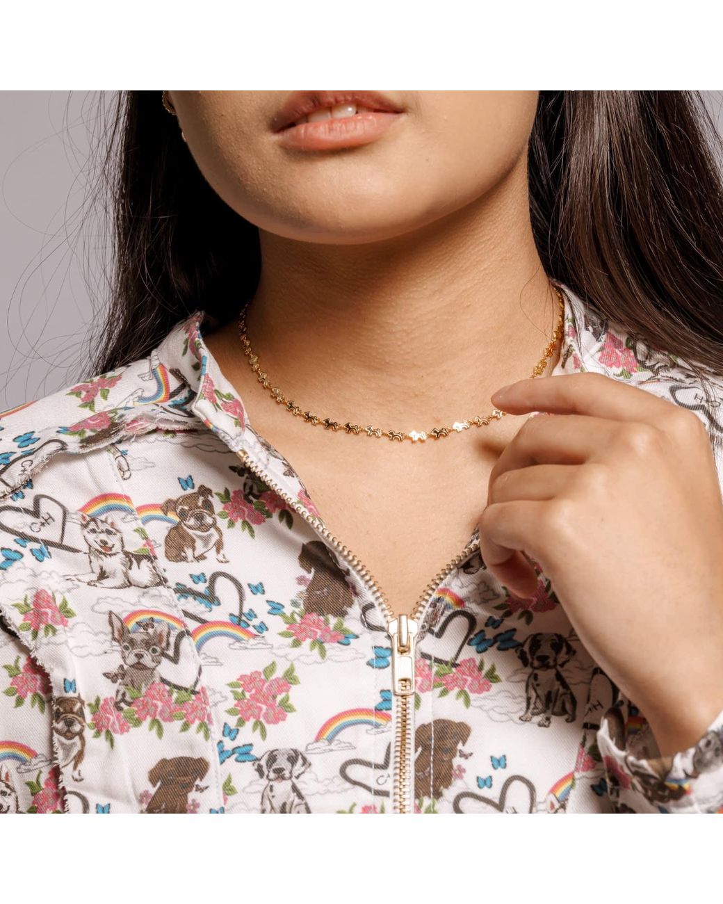 Cloud Haven Metallic The Companion Logo Choker