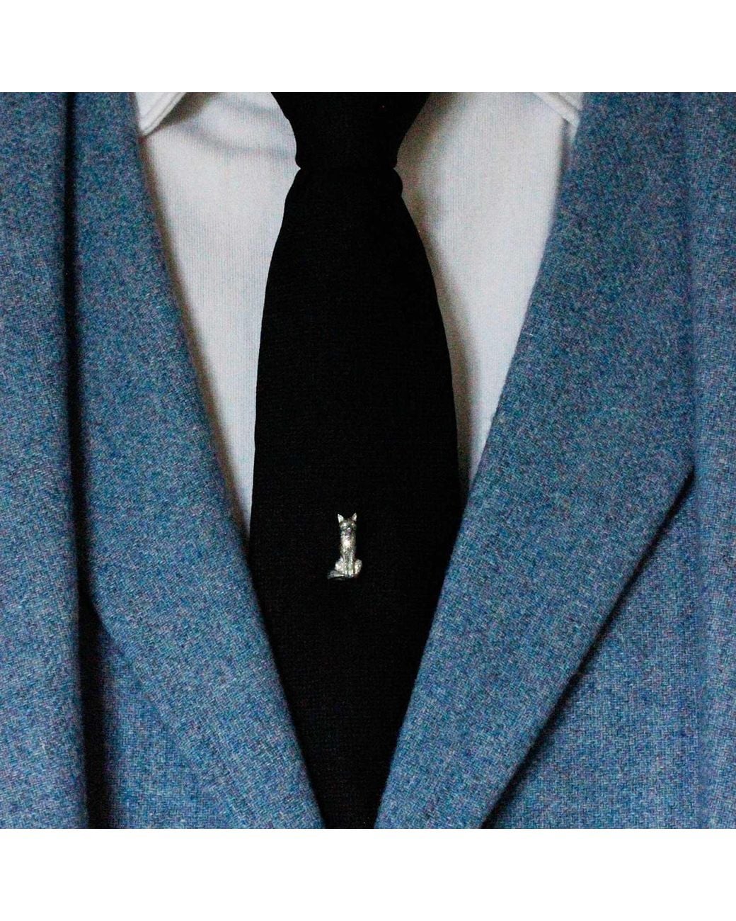 Lee Renee White Fox Lapel Pin – Sitting for men