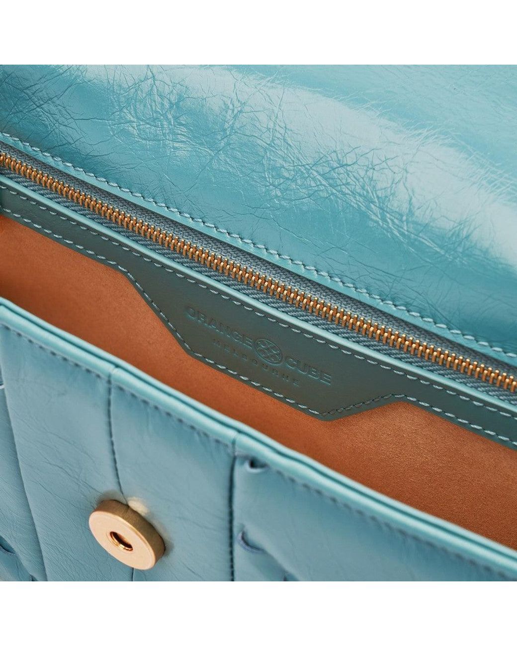 Orange Cube Blue Mosaic Diamond Chain Bag