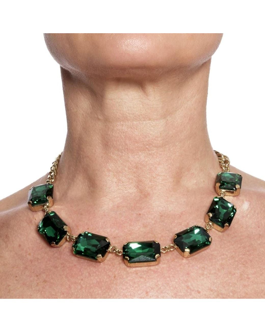 Addicted Green Pax Necklace With Emerald Crystals