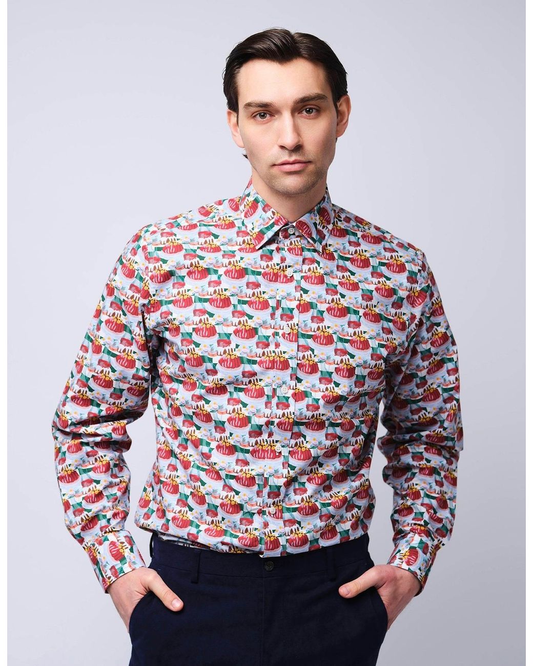 Gresham Blake Red Retro Picnic Shirt for men
