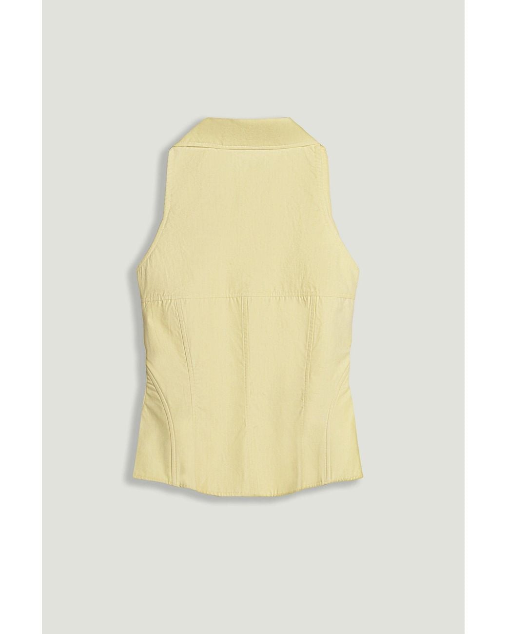 Nocturne White Sleeveless Sculpted Shirt