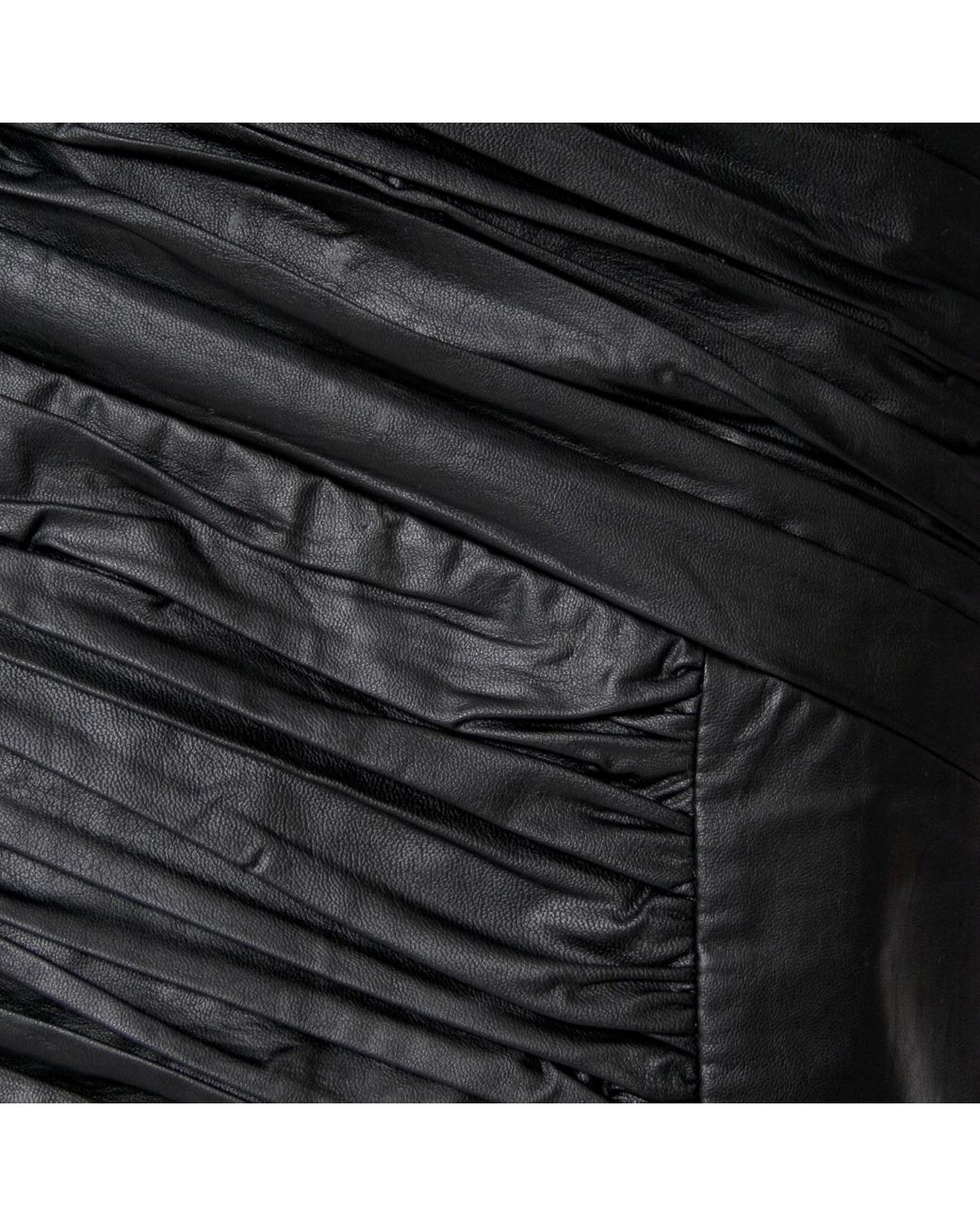 AGGI by HALEWSKI Black Jolie Cynical Creased Vegan Leather Mini Skirt