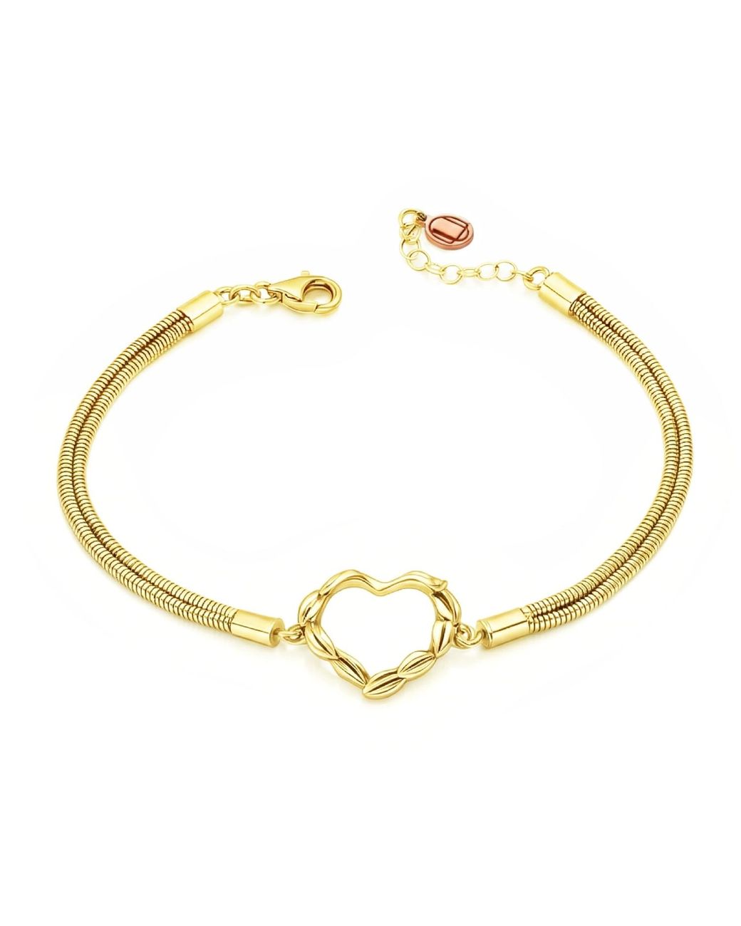 Unaloe Metallic Be Love Heart Bracelet