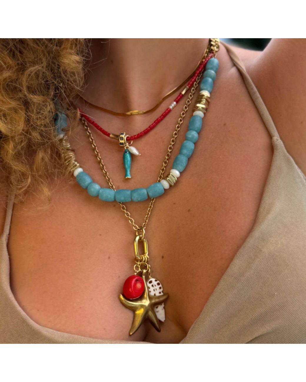 Rachel Nathan Metallic Neutrals Tidal Treasure Necklace