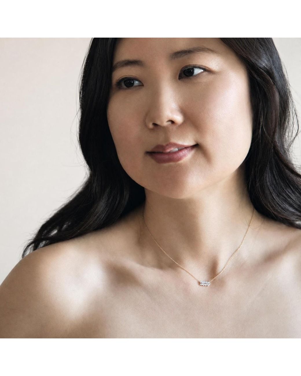 Heather Hawkins Jewelry Metallic Horoscope Zodiac Aquarius Waves Water Symbol Fine Diamond Fourteen Karat Necklace