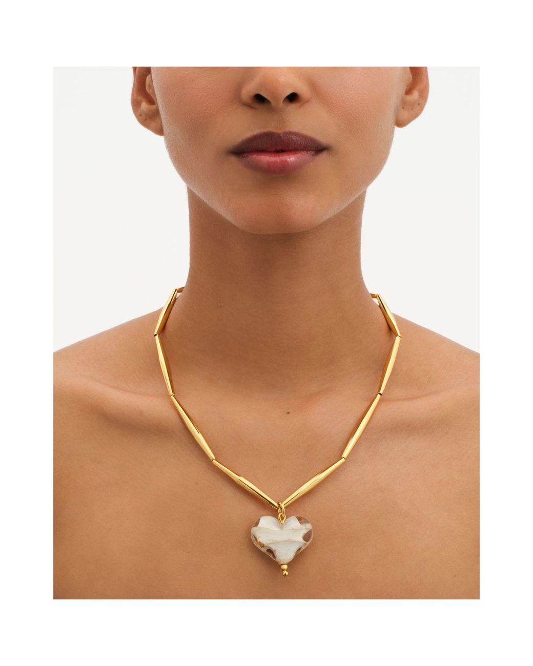 Tohum Design Metallic Neutrals Cuore Necklace – Tiramisu