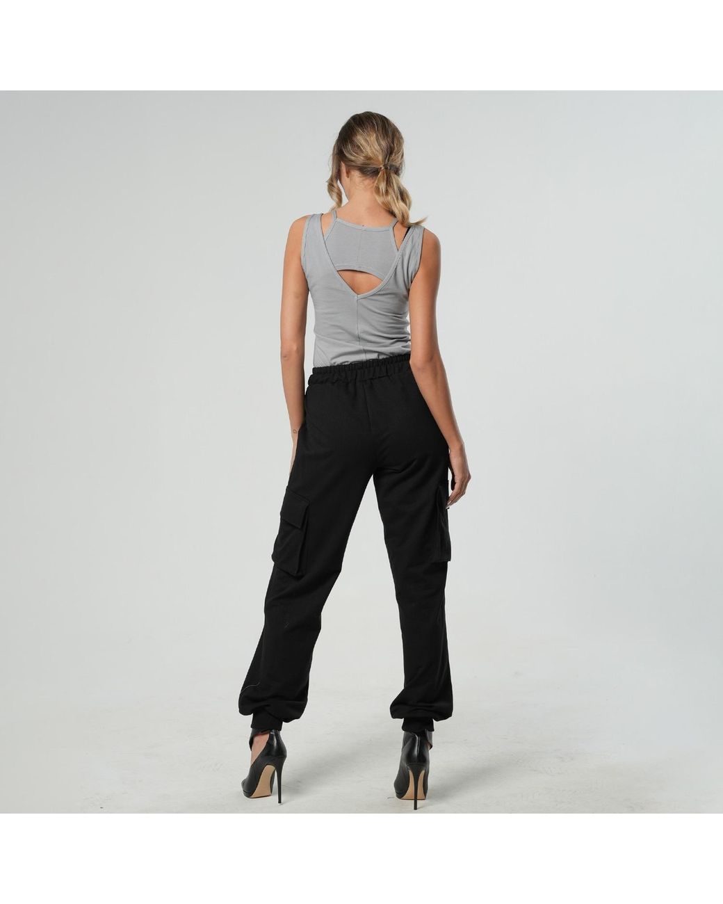 Metamorph Black Casual Cargo Pants