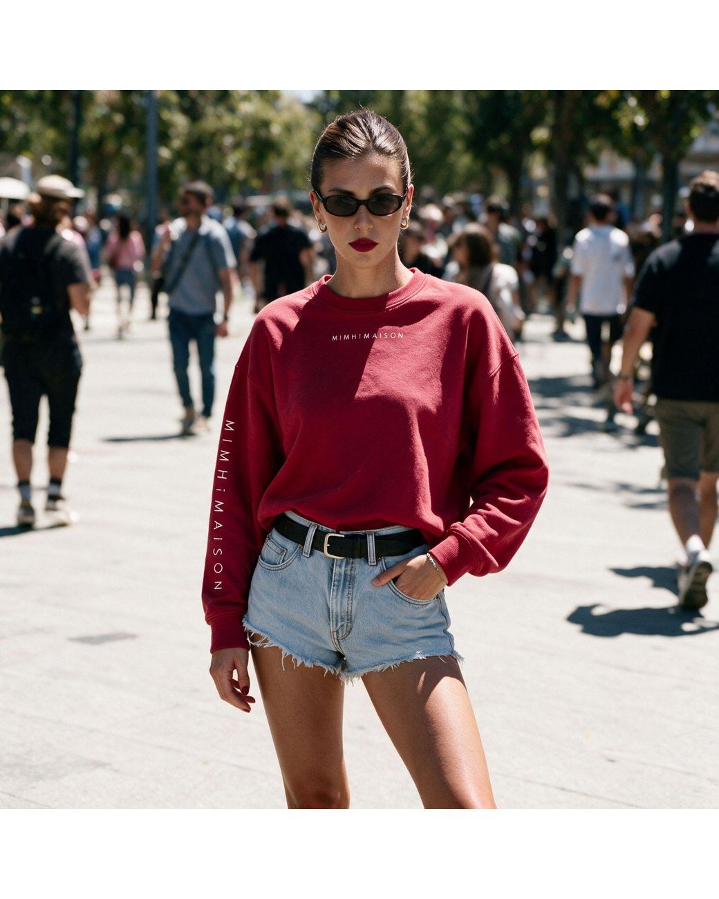 Mimhi Maison Red Elle Crewneck Sweatshirt – Raspberry