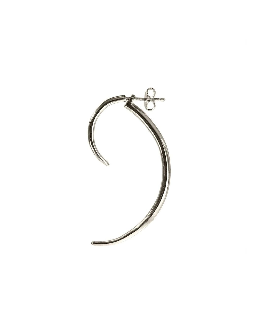 Aki Roc Jewelry Metallic Front-Back Hoop Earring "Single" -Sterling