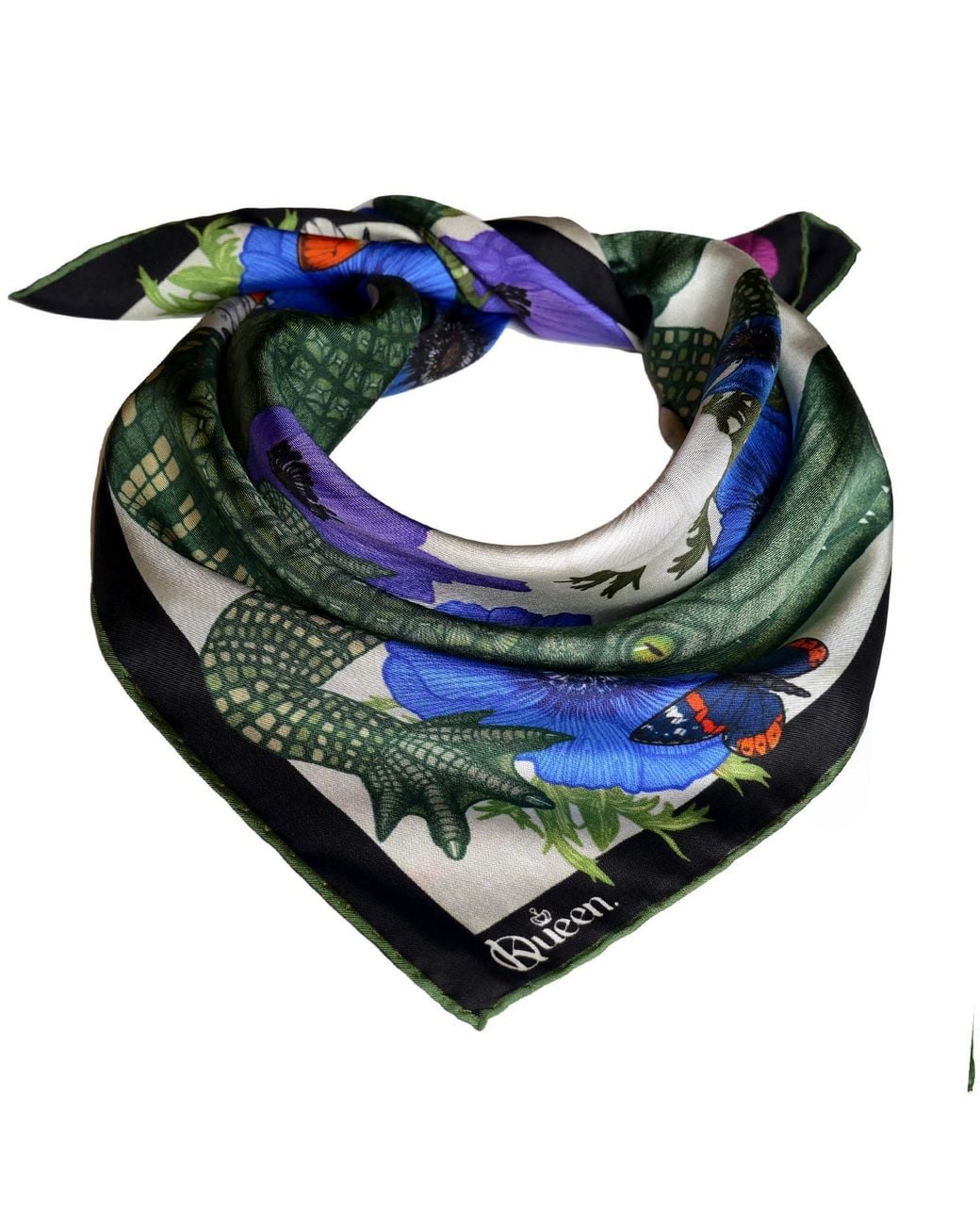 Kueen Green Silk Scarf