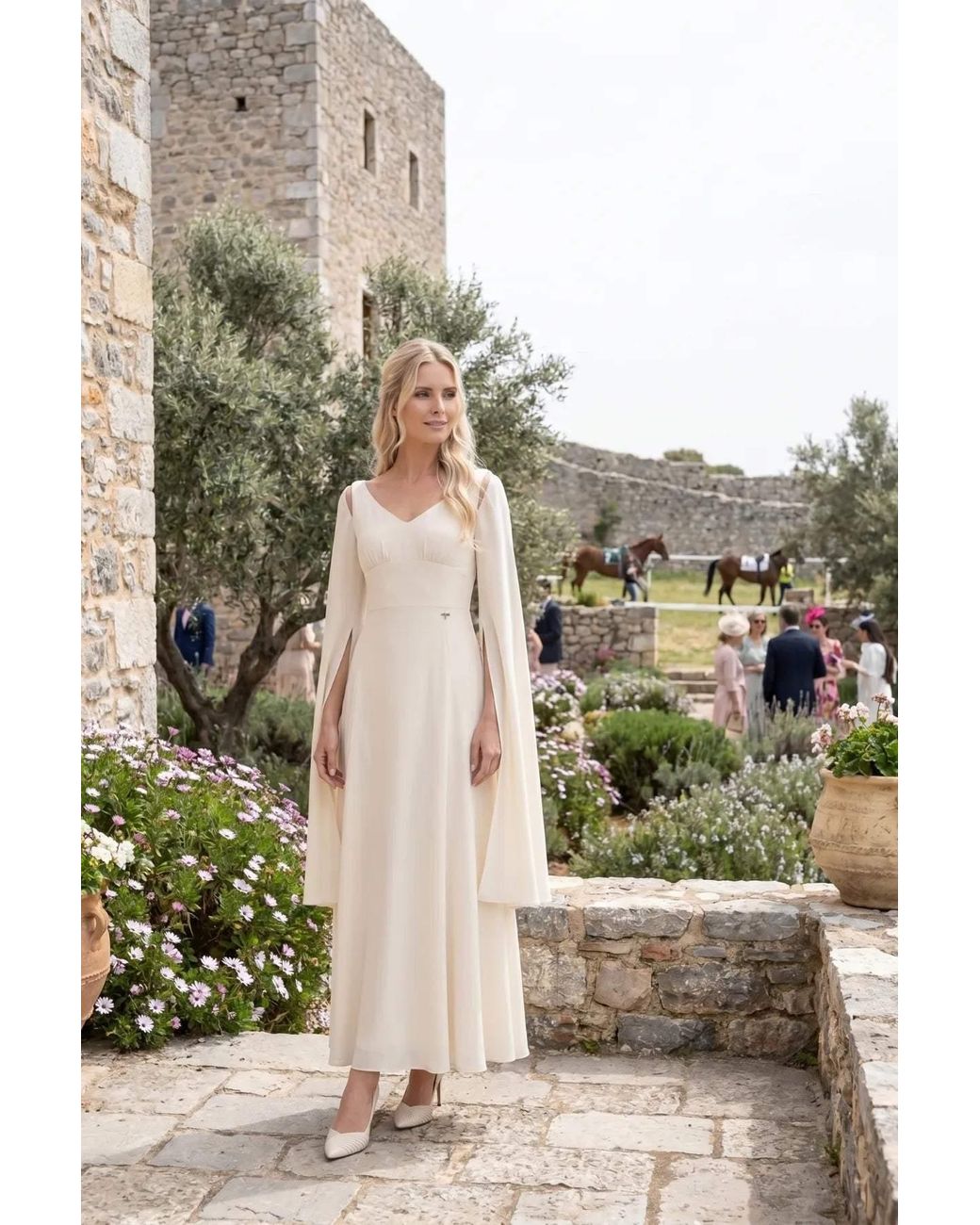 Luna Fashion House White Ivory Maxi Dress, Rebeka