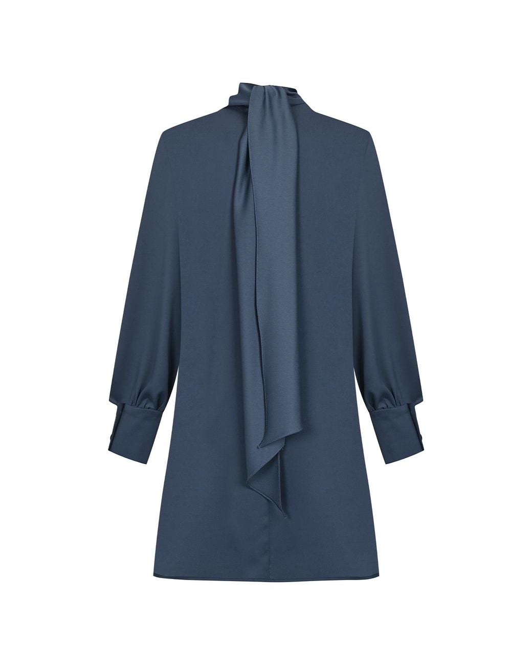 Malo Blue Draped Satin Mini Dress