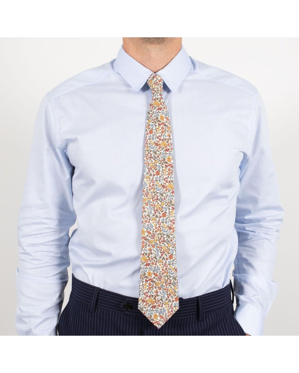 LE COLONEL Metallic Safran Liberty Ava Tie for men