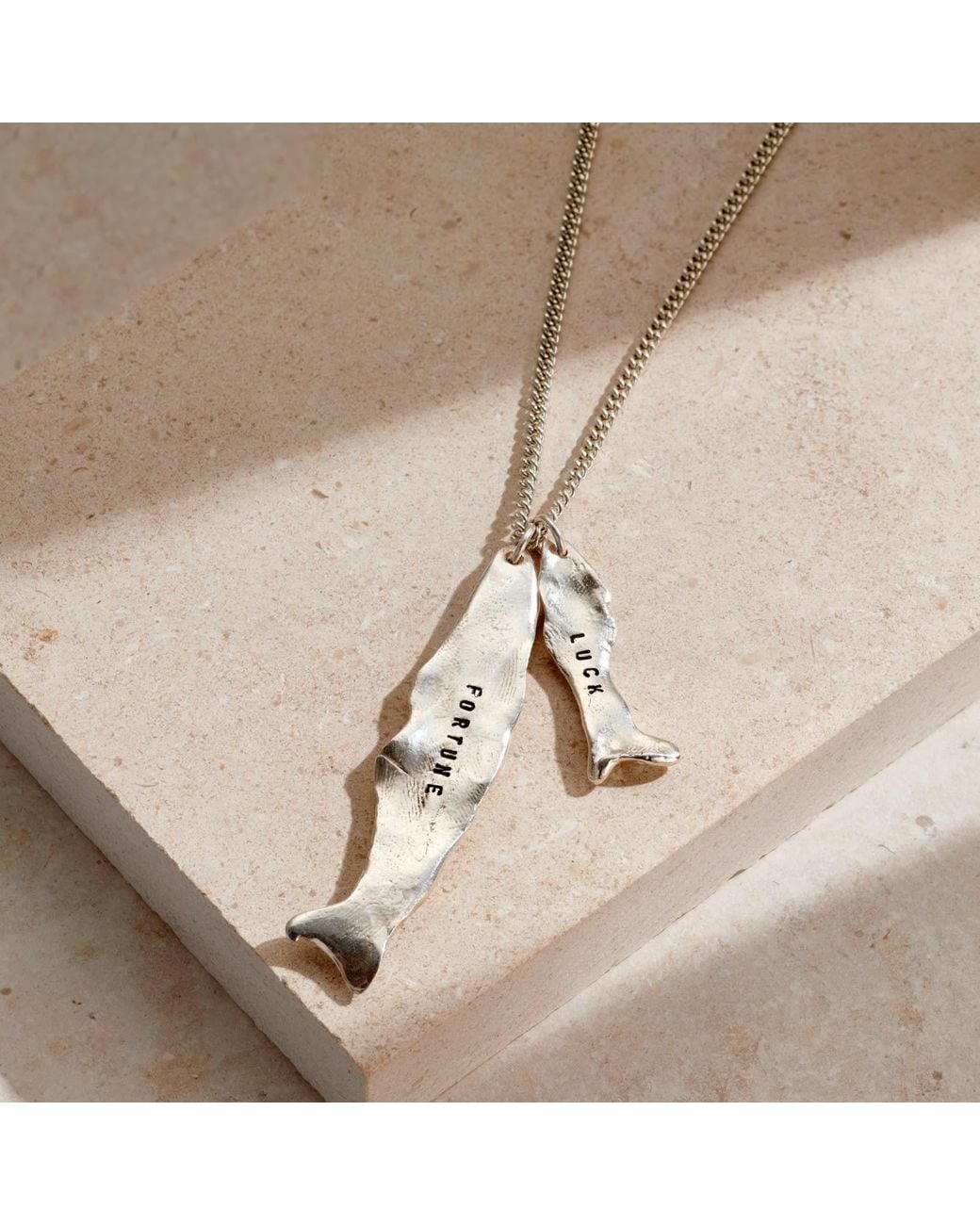 Posh Totty Designs Metallic Fortune And Luck Fortune Fish Pendant Necklace for men