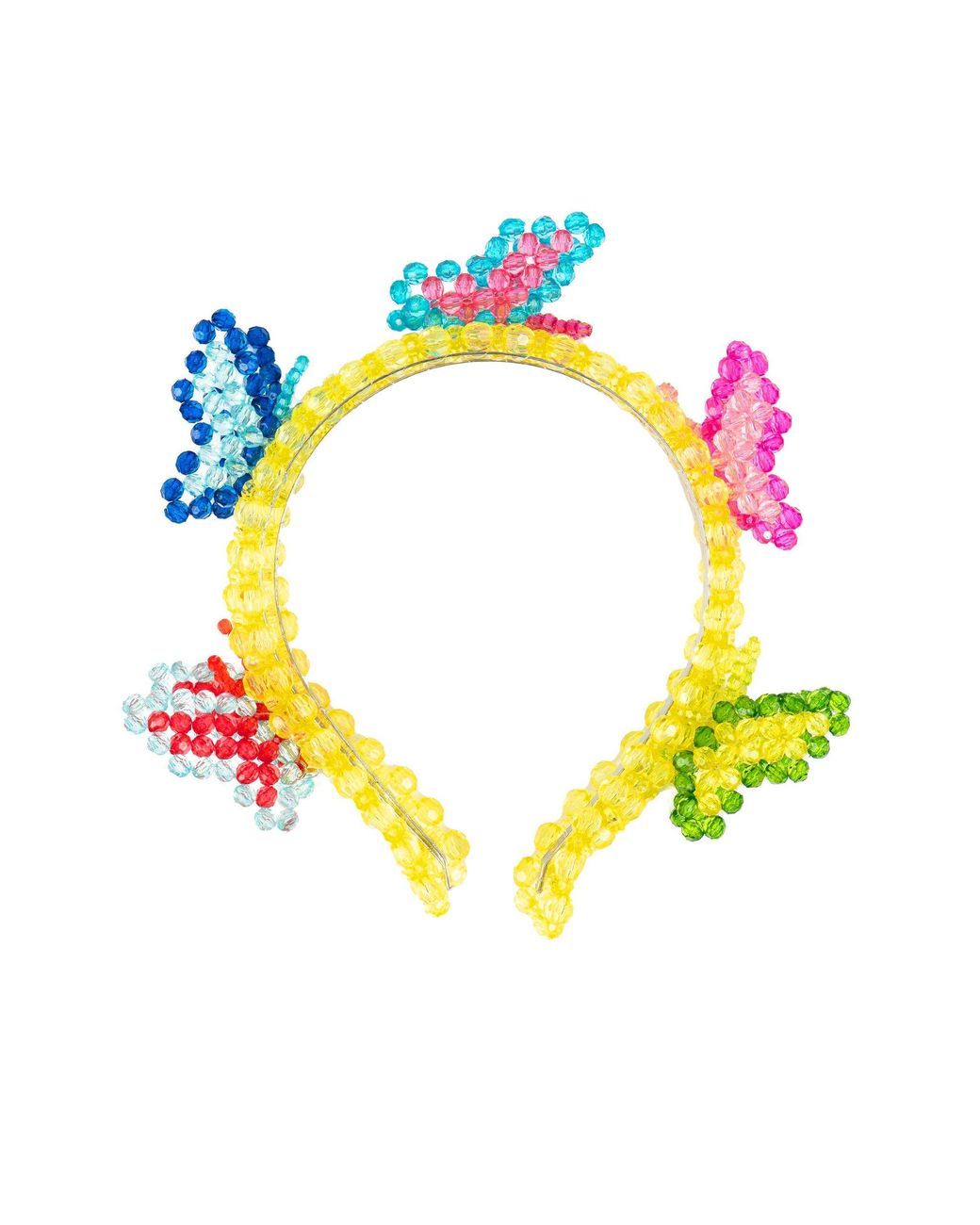 Tillie Beads Yellow Butterfly Garden Bead Headband