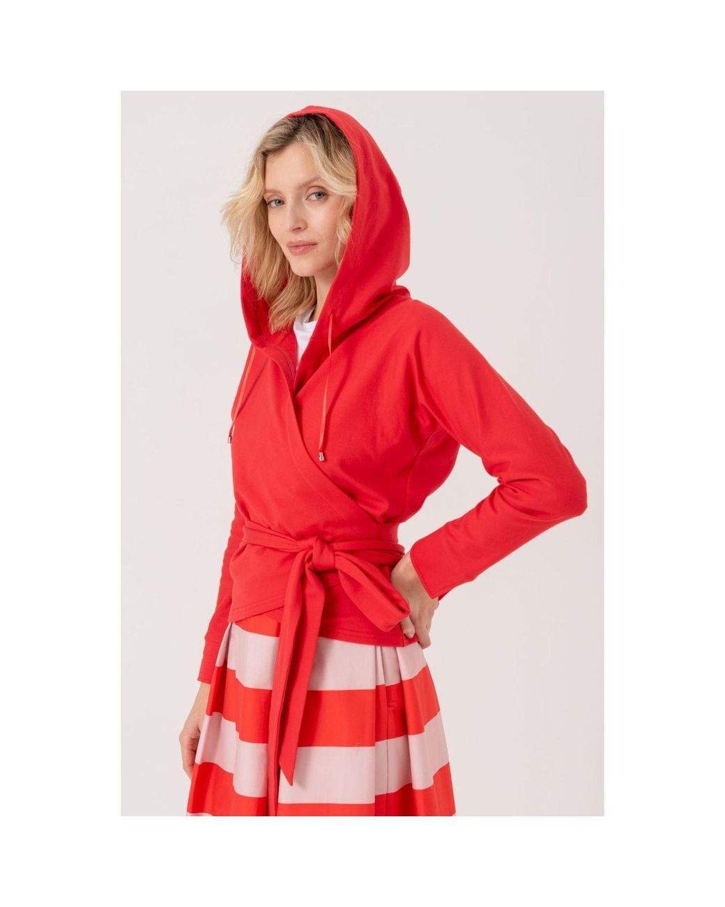 Marianna Déri Red Wrap Hoodie