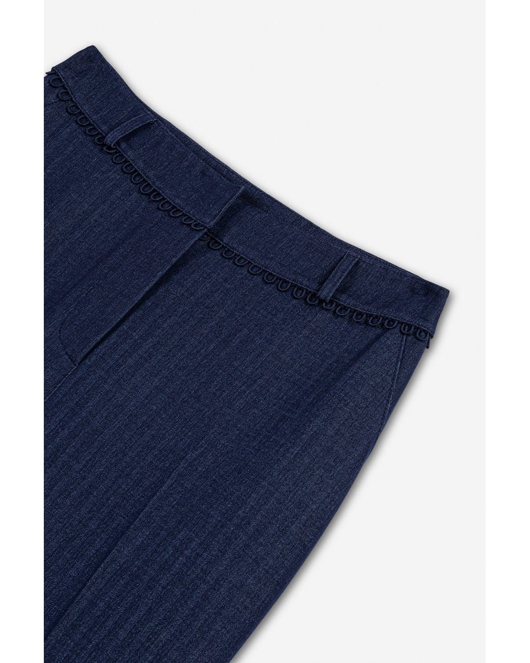 Nocturne Blue Pinstripe Straight Leg Trousers