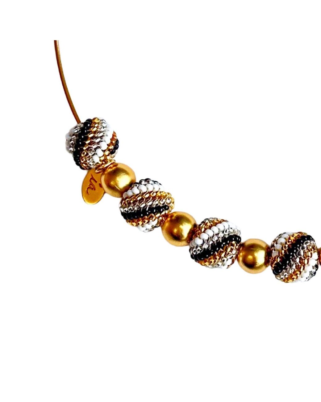 Iliana Arrazola Metallic Magic Ball Necklace, And, Glass Beads, Beaded Jewelry