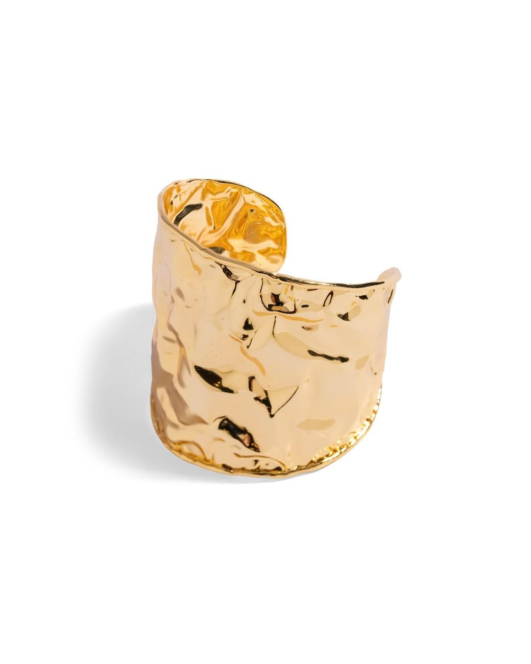 Ebru Jewelry Metallic Molten Wave Wide Statement Cuff Bracelet