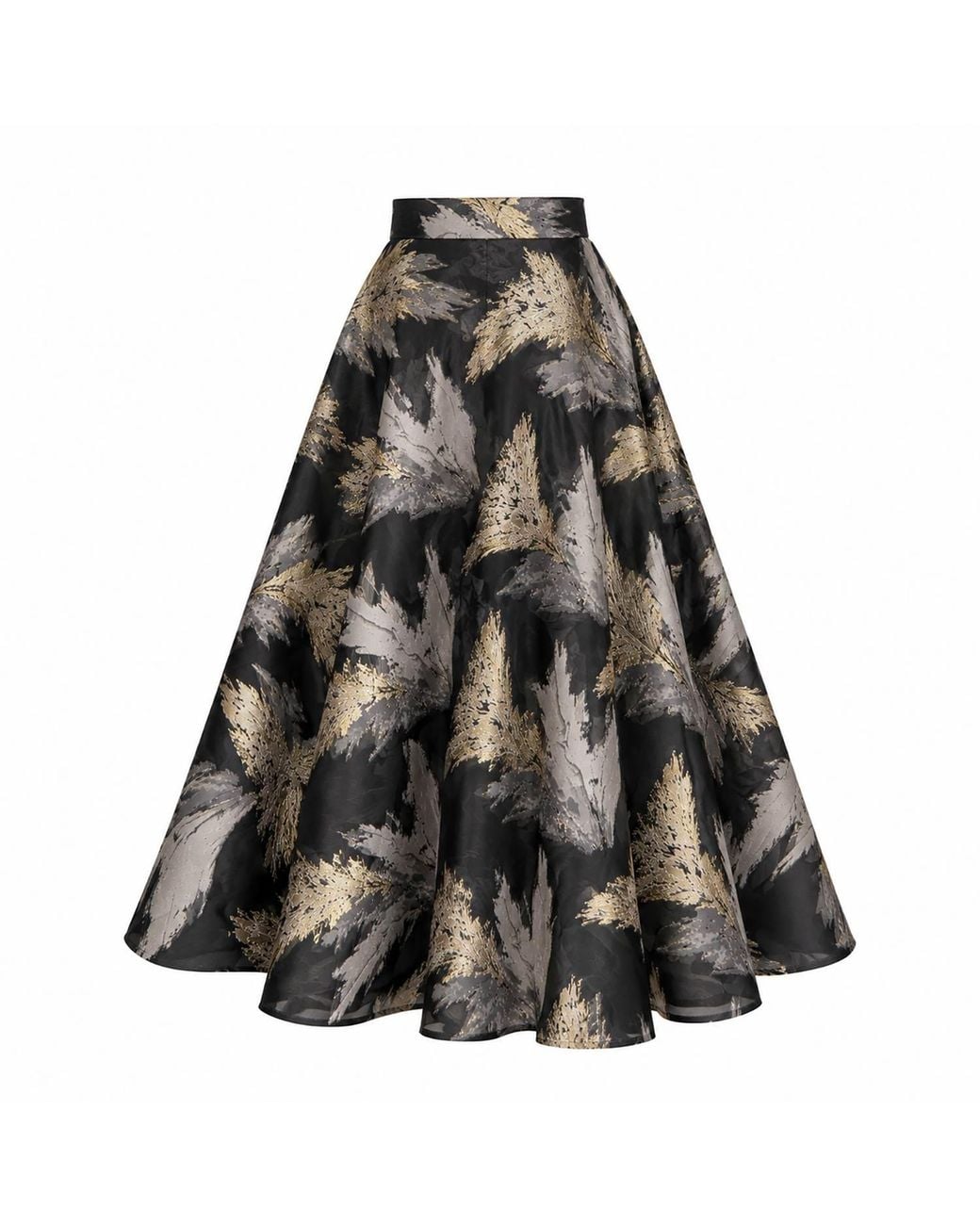 Richa Sharma Black Handcrafted And Organza Jacquard Midi Skirt
