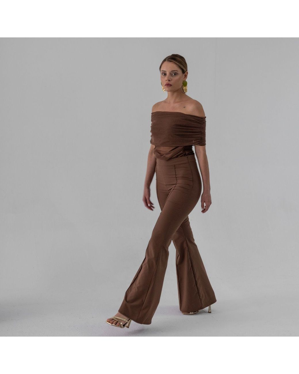 Thisisu Collection Brown Wide Leg Pant