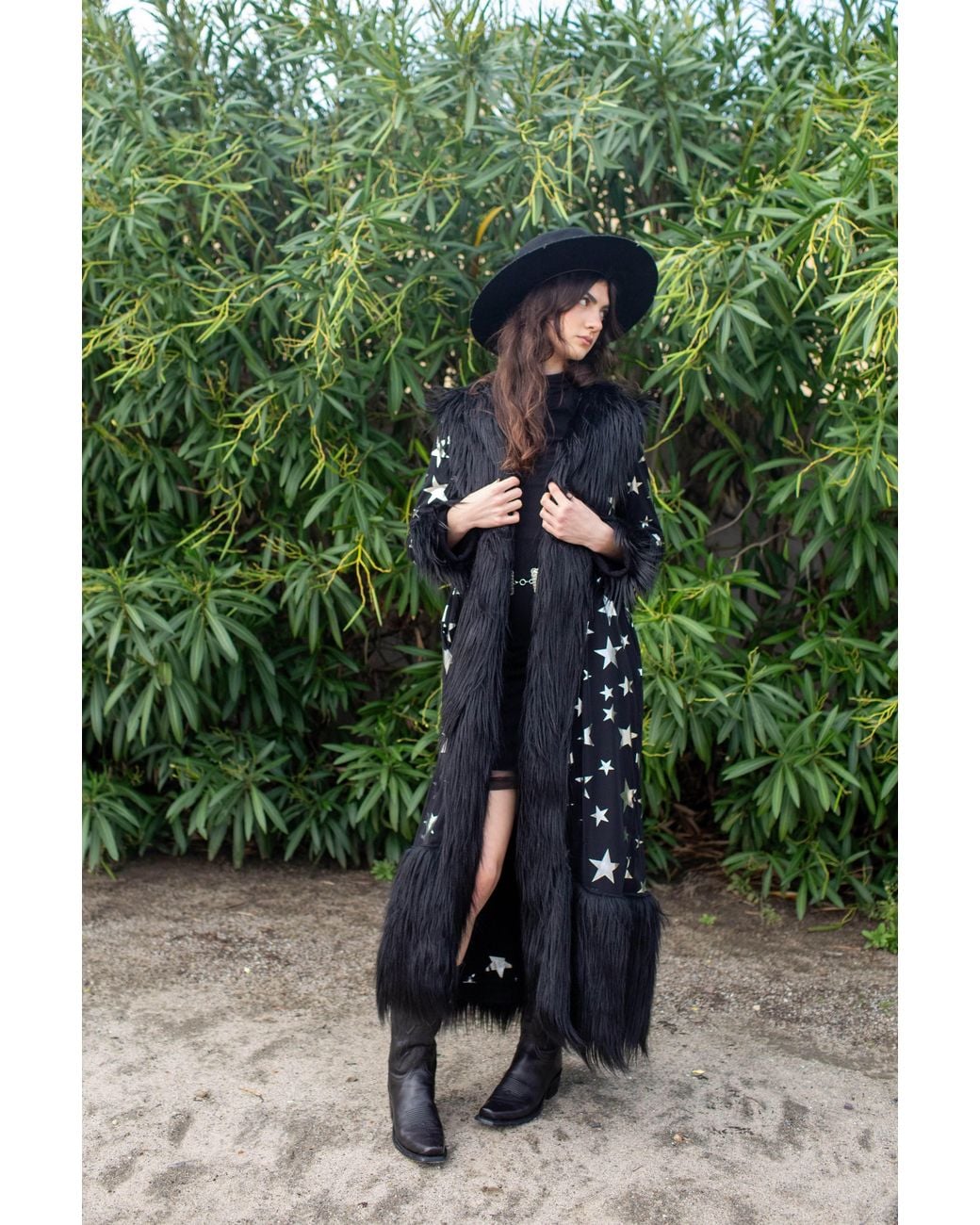 Jennafer Grace Black Penny Deluxe Starina Faux Fur Coat