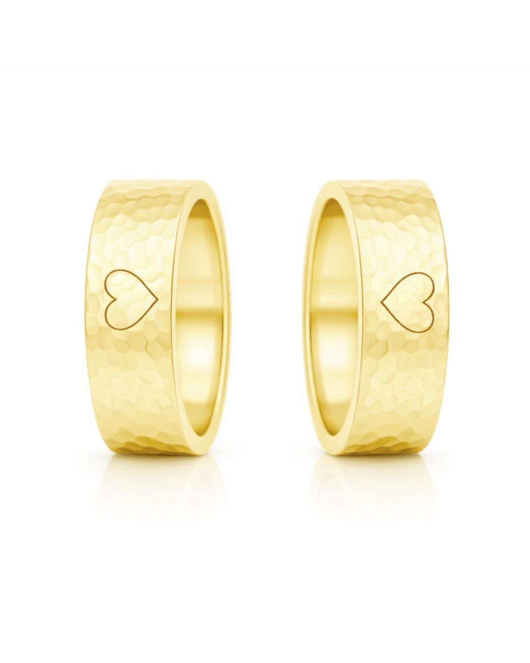 Unaloe Plated Hammered Heart Engraved Couple Rings Matching Promise — free download