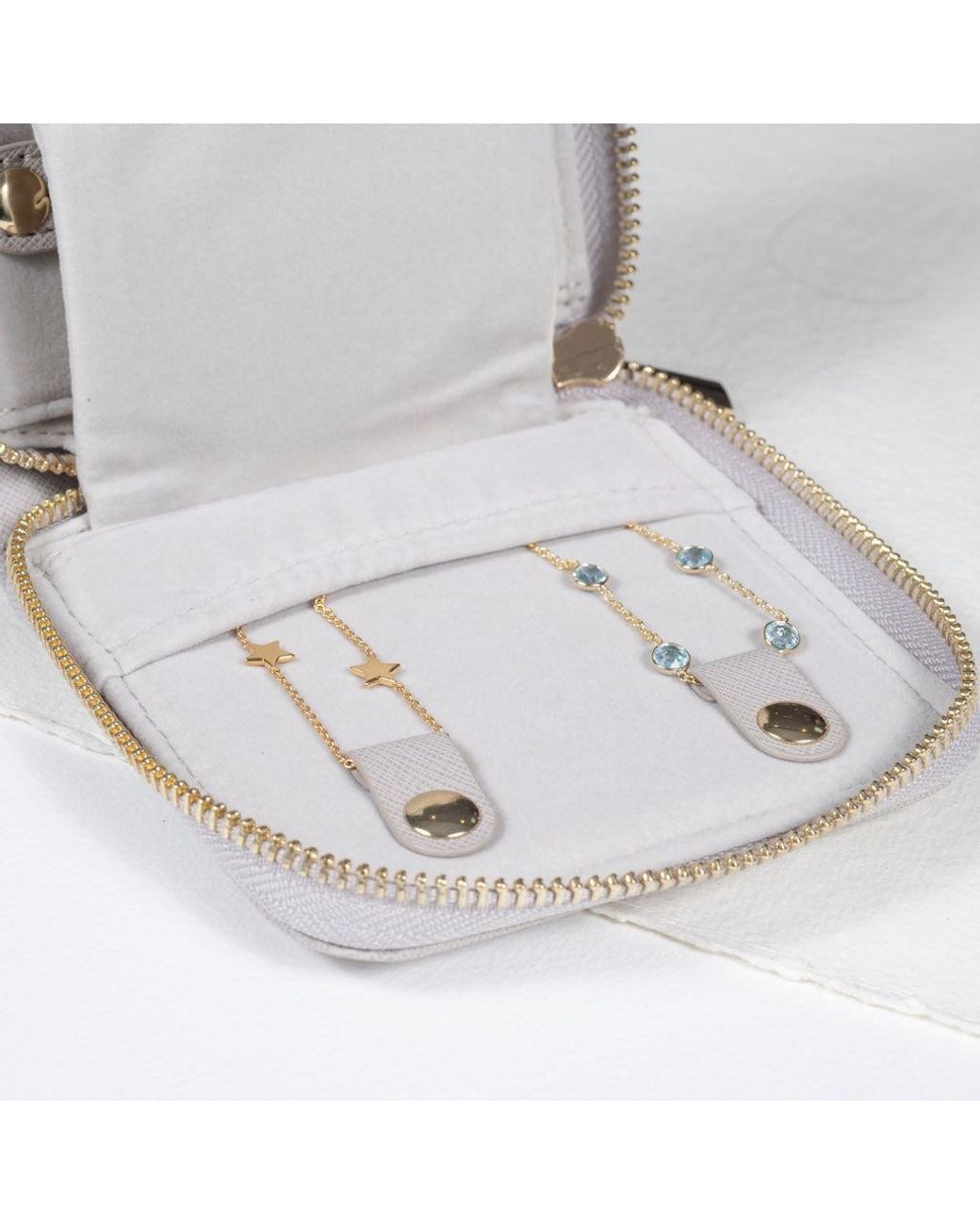 Auree Jewellery Gray Paxos Taupe Jewellery Case