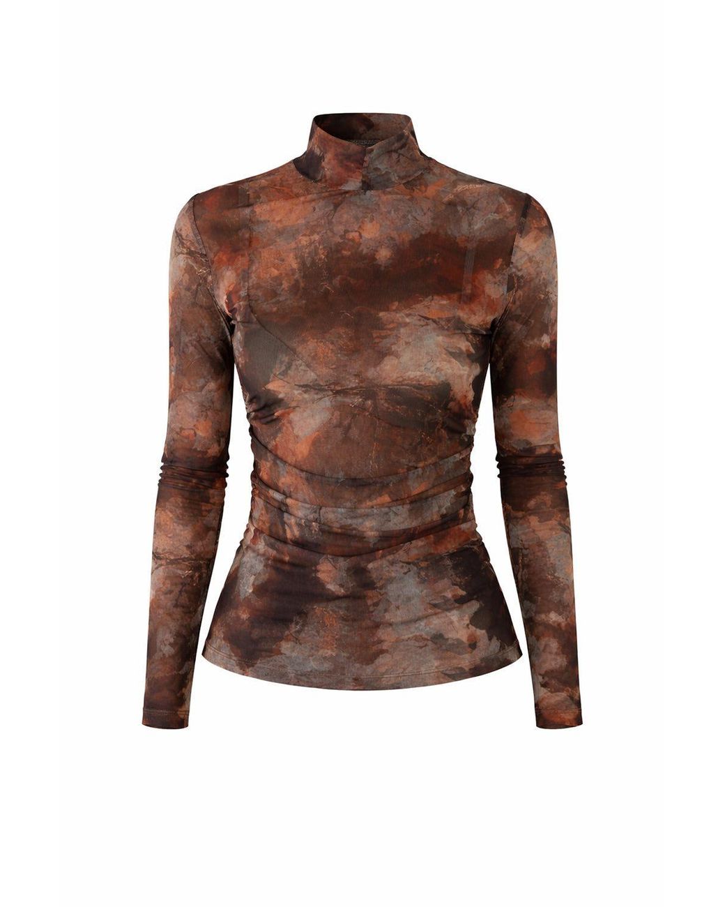 Exquise Brown Aldo Blouse Tulle Knit Blouse