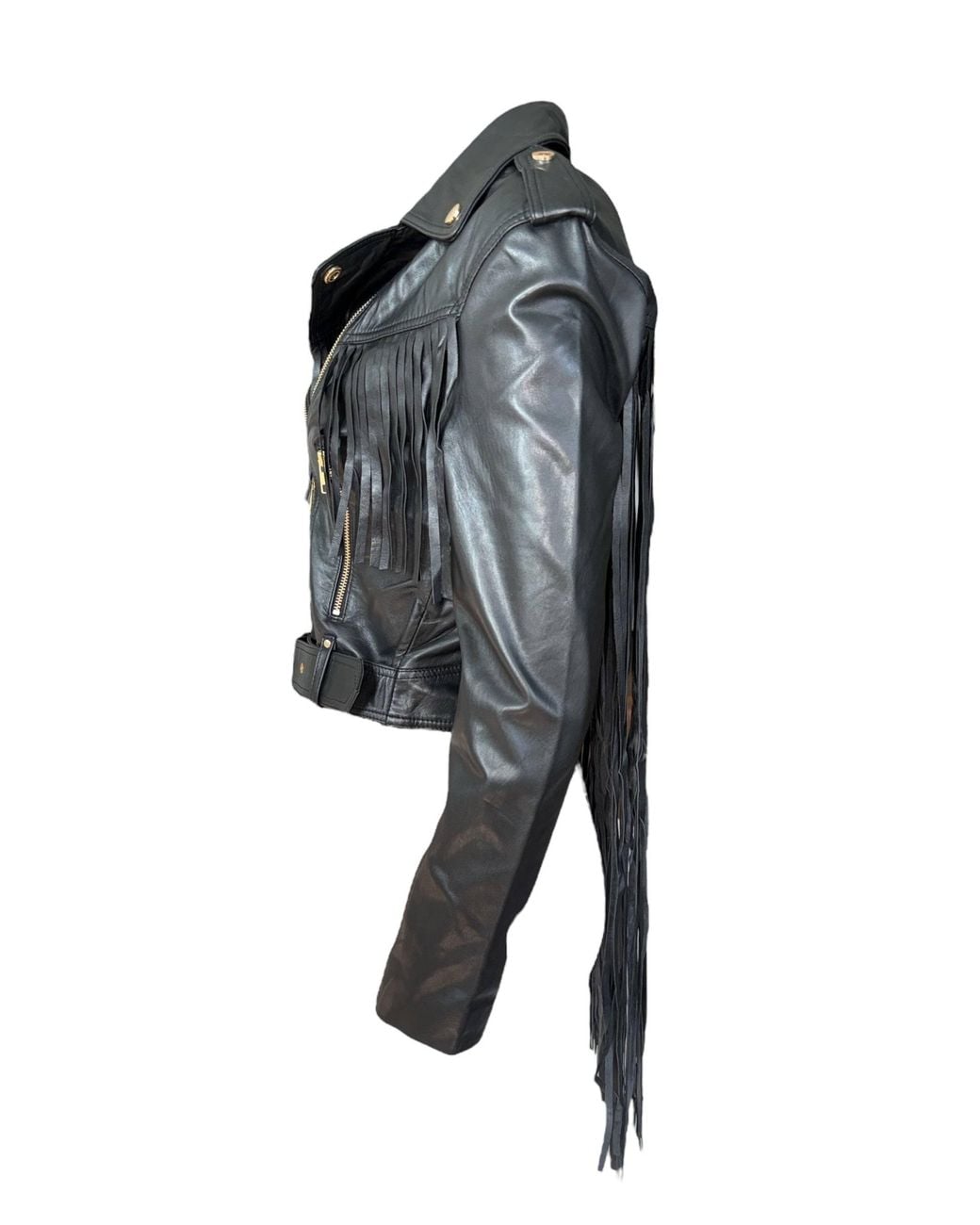 Any Old Iron Black Super Fringe Bits Moto Jacket