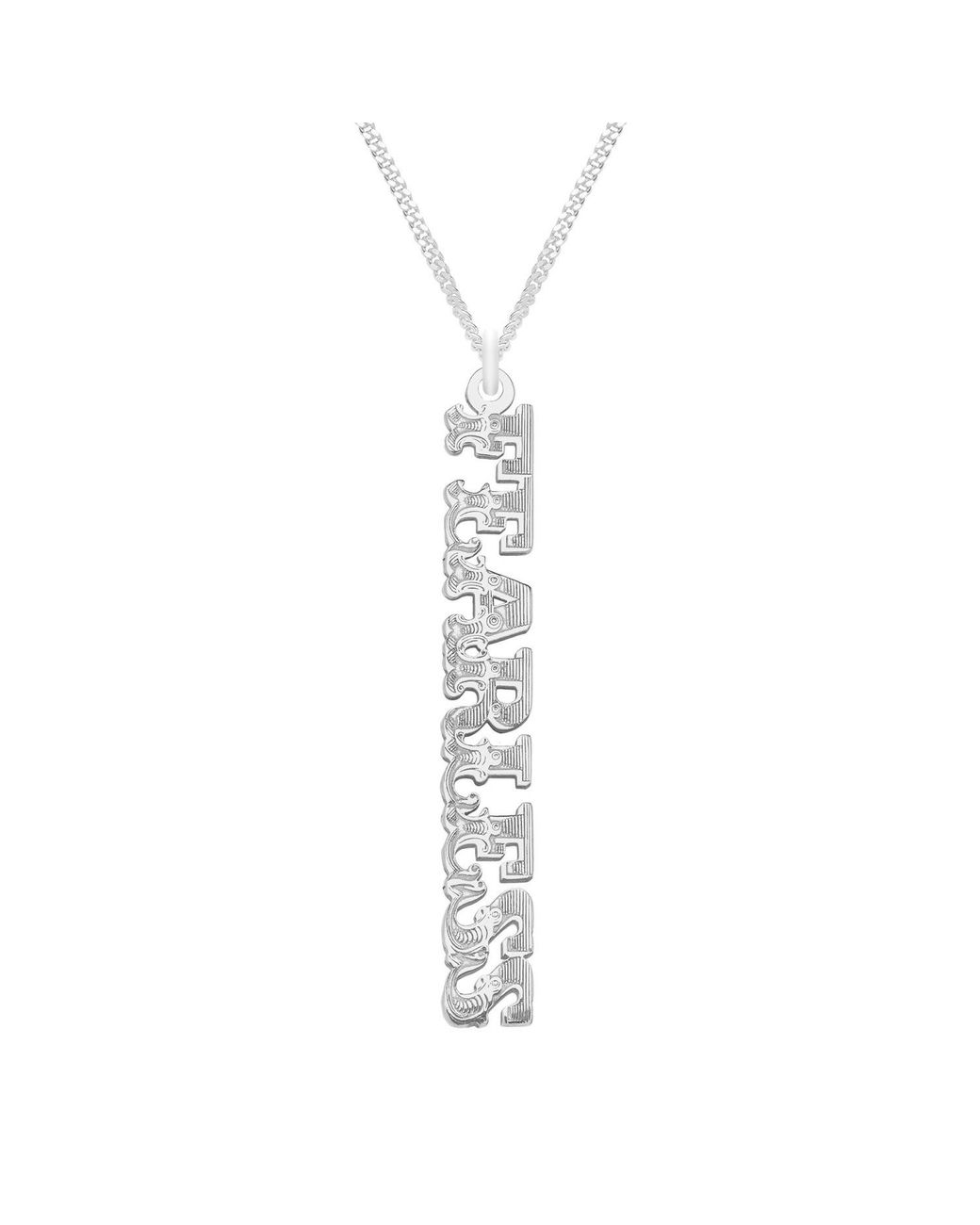 CarterGore Metallic Sterling Silver "fearless" Word Necklace