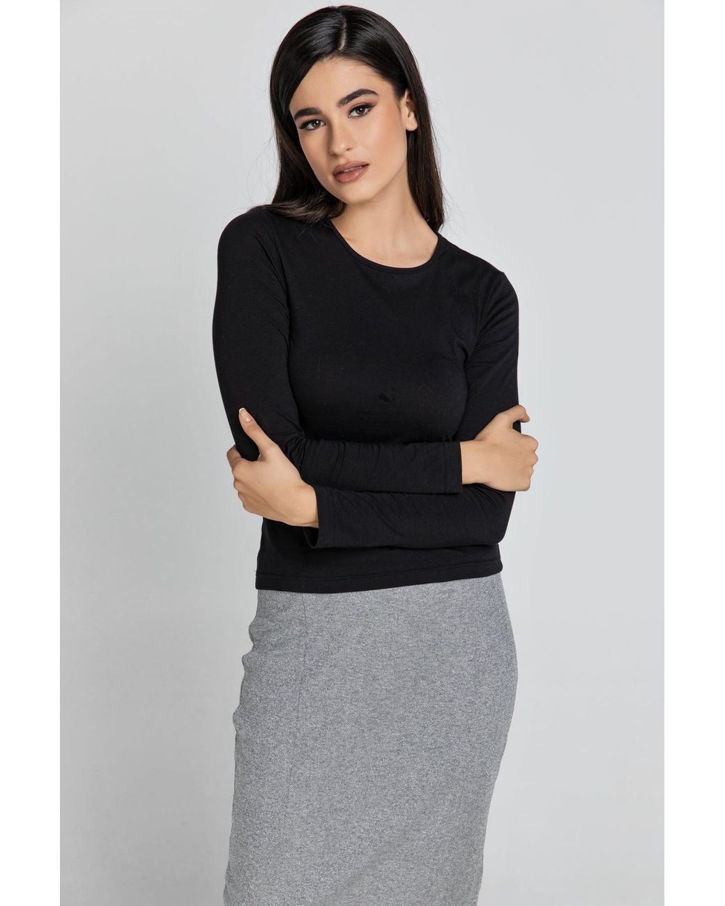 Conquista Black Colour Jersey Top