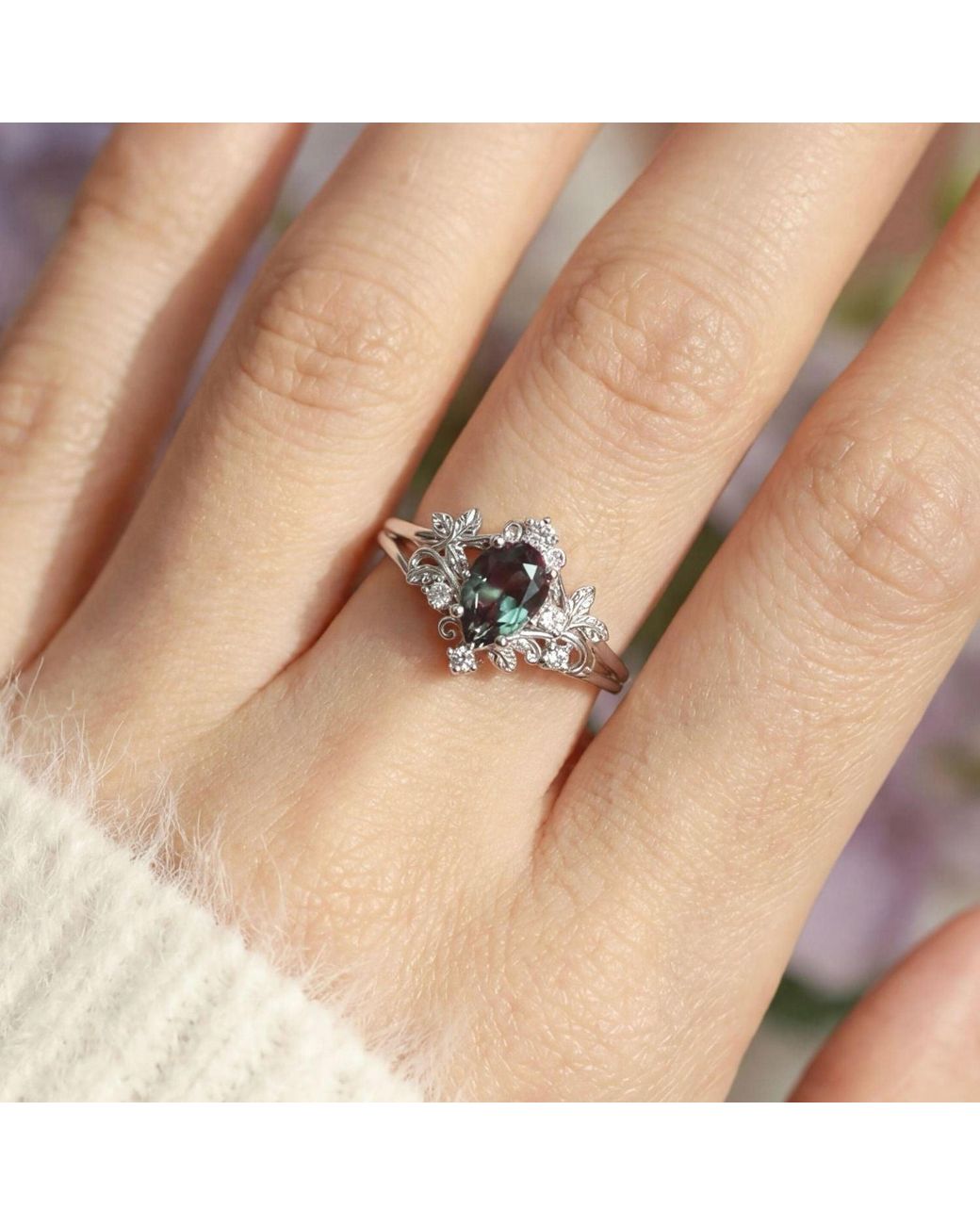 Azura Jewelry New York Metallic Elowen Dew Alexandrite Ring