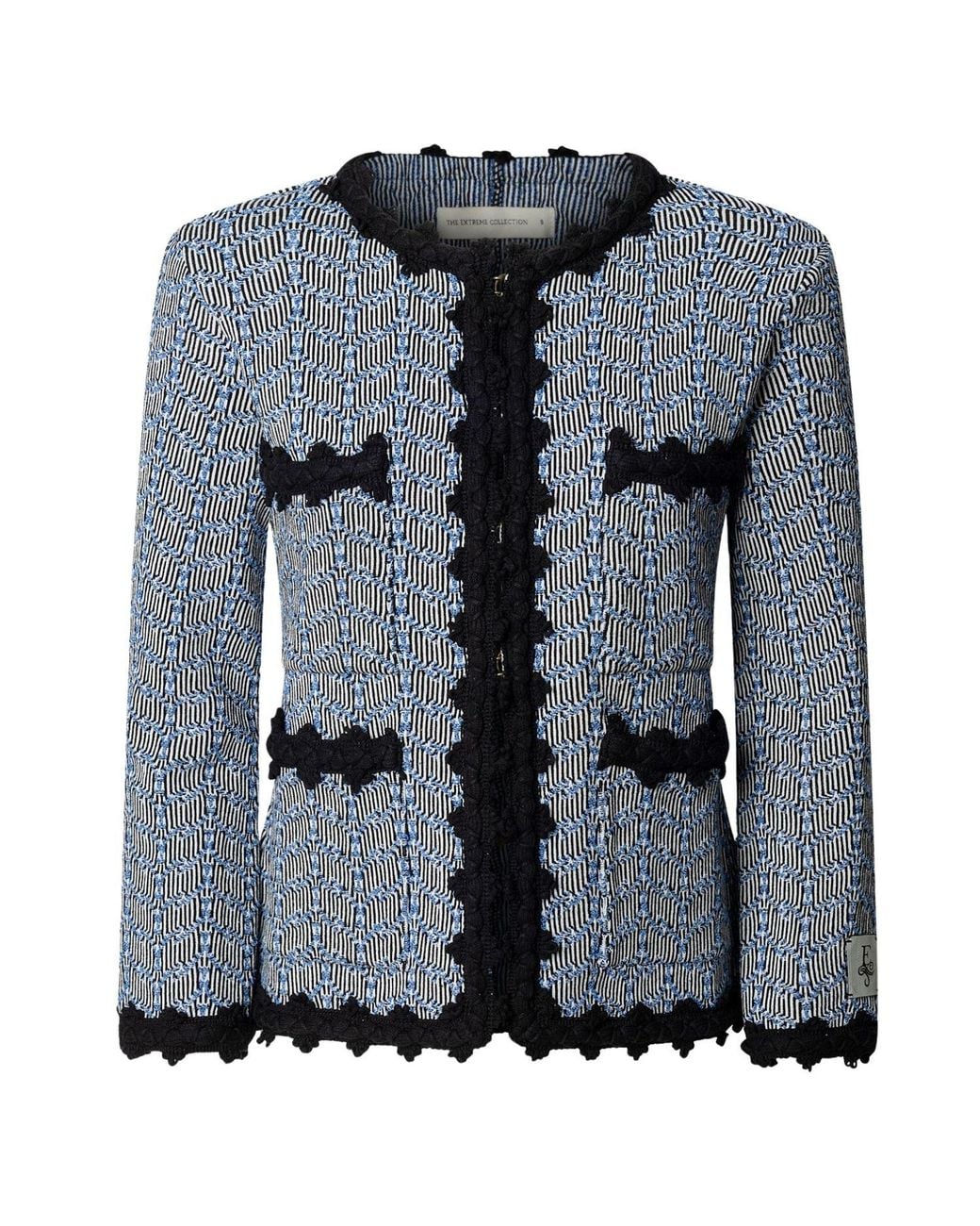 The Extreme Collection Blue Metallic Lady Jacket Textured
