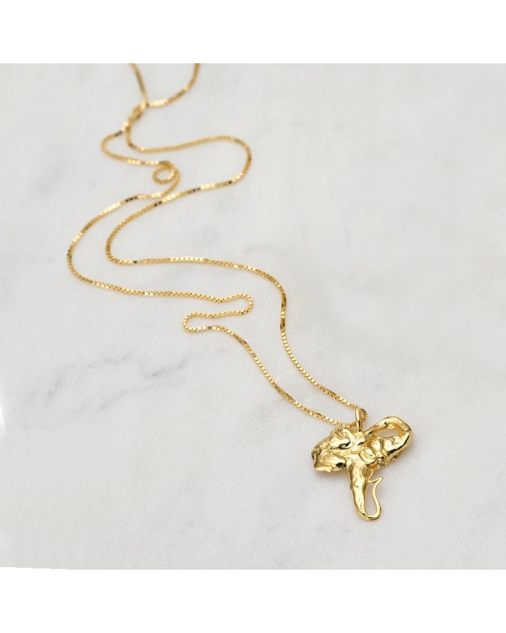 EVA REMENYI Metallic Euphoria Elephant Necklace 14K