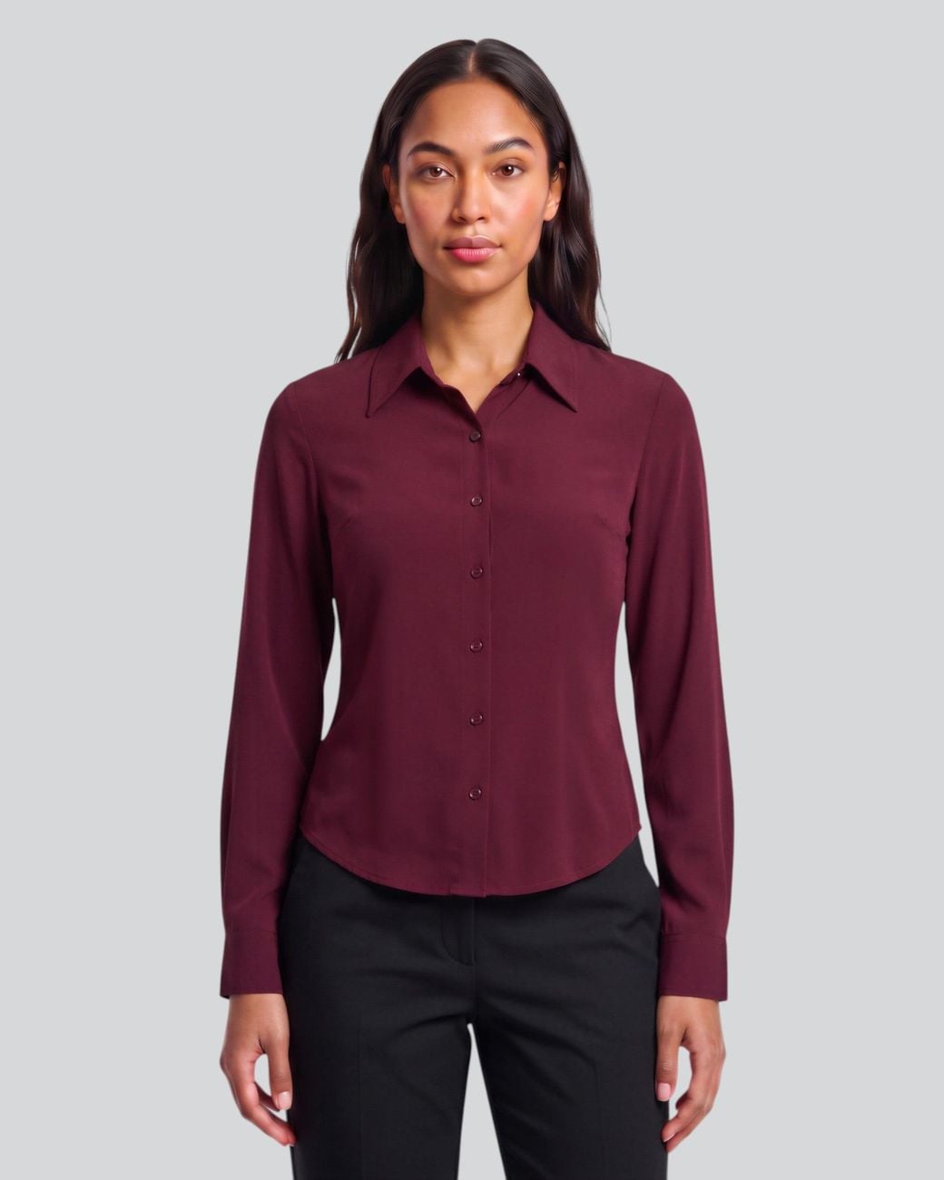 Lords of Harlech Purple Sutton Port Stretch Silk Long-Sleeve Shirt