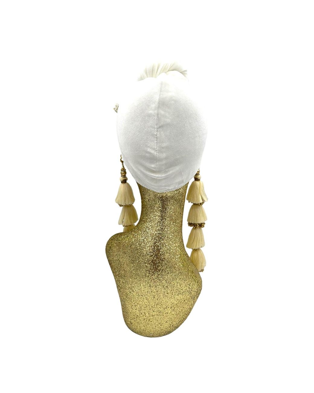 Julia Clancey Metallic Ivory & Pearl Poodle Dorado Turban