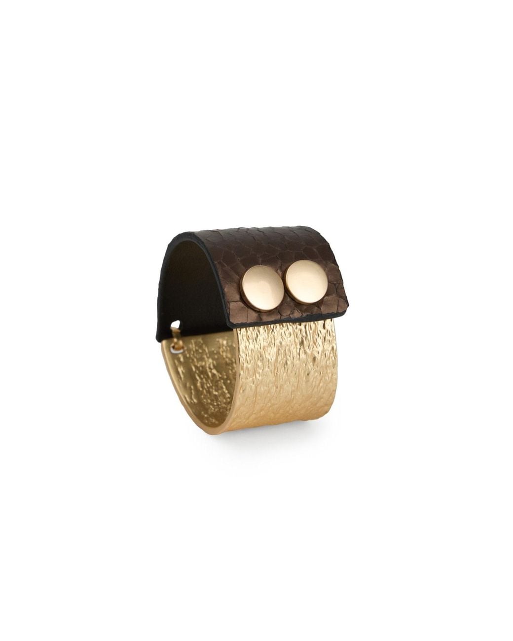 Saachi Black Textured Leather Bracelet