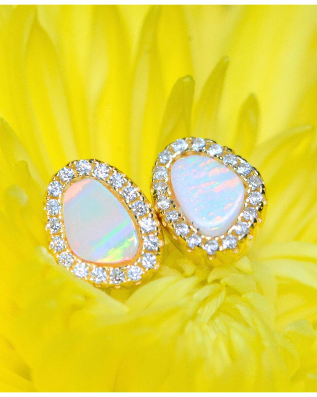 KAMARIA Blue Opal Pebble Stud Earrings