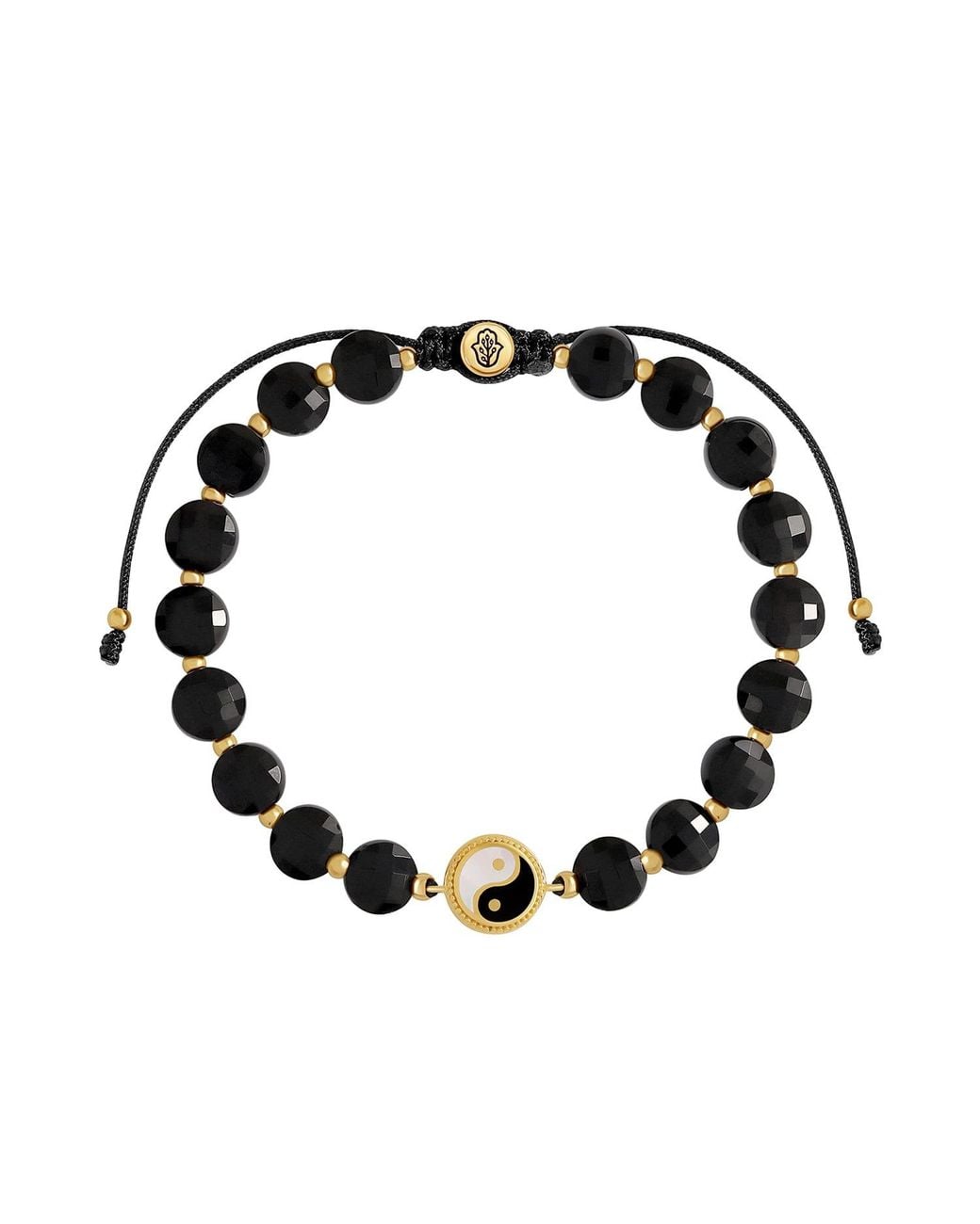 Karma and Luck Black Equilibrium Essence Yin Yang Onyx & Mother Of Pearl Bracelet