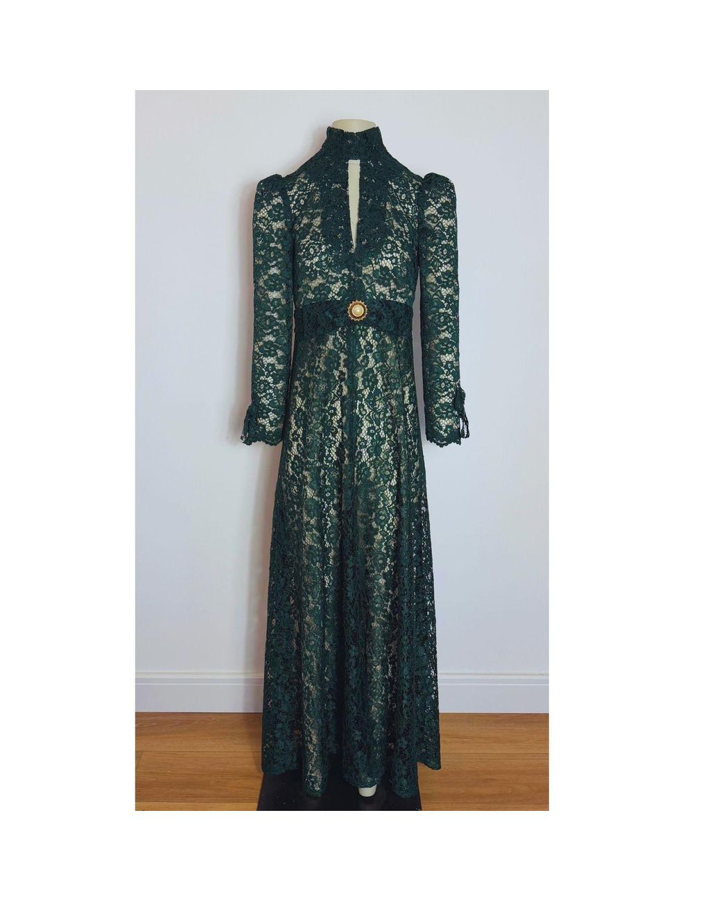 Couture to Your Door Green Gothic Dark Lace Dress
