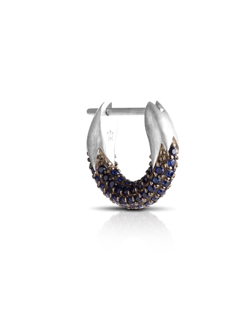 Kasun Metallic Sapphire Eclipse Huggie Hoop Earrings