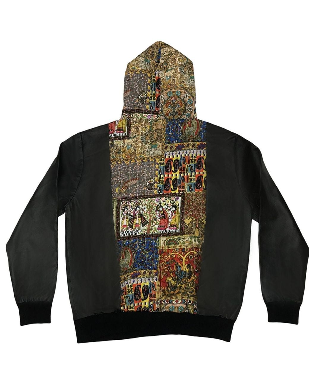 Zasta Studio Green Empire Leather & Cotton Hybrid Hoody
