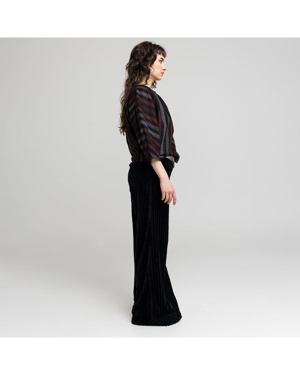 ARTISTA Blue Aurea Striped Oversized Pullover