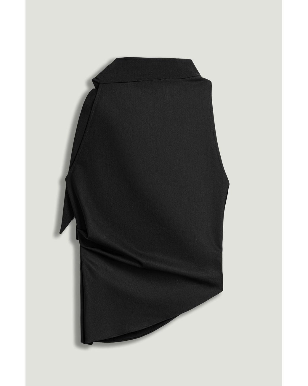 Nocturne Black Asymmetric Buckle-Detail Blouse