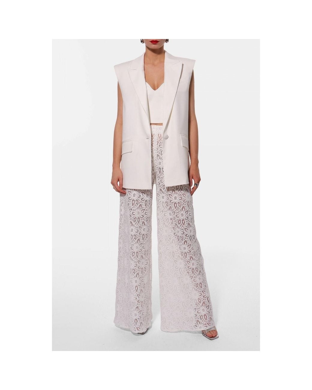 AGGI by HALEWSKI White Ursula Off Long Vest