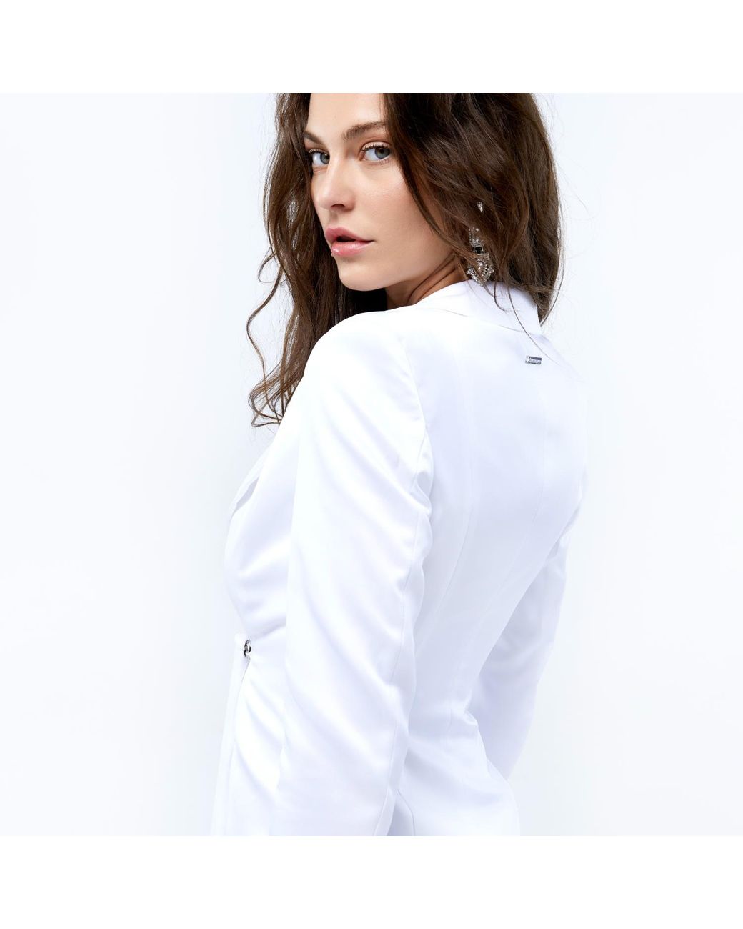 Brenda Agradi White Party Blazer Evening Jacket Dress